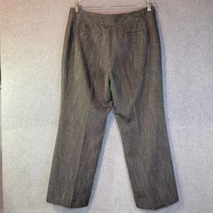 White House Black Market Flare Pants Women's 12R Gray Herringbone Contour Career thumbnail 2