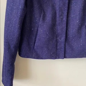 GAP Women's Deep Purple tweed Blazer vintage Y2K shoulder pads size 0 thumbnail 3