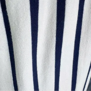 Zara Cotton Knit Striped Midi Dress in Navy Cream Size M thumbnail 9