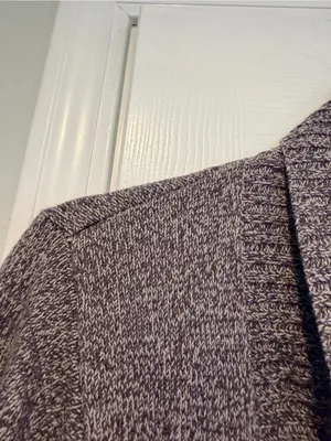 L.L. Bean Size S Gray Open Front Cotton Blend Ribbed Trim Cardigan Sweater thumbnail 4
