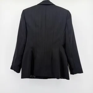 Le Suit Essentials Womens Black Pinstripe 3 Button Blazer Jacket Size 6 thumbnail 2