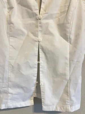 Women's White Uo Party Girl Cotton-Blend Button Down Sleeveless Shirt Top Small White thumbnail 4