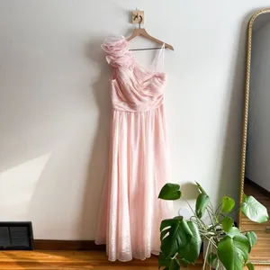 Mac Duggal Pink Polka Dot Ruffled One Shoulder Gown Size 10 thumbnail 5