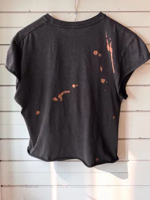 NIRVANA Black Tie-Front distressed tee with Multicolor Smiley Graphic thumbnail 7