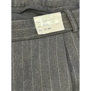 NWT Abercrombie & Fitch Pinstripe Pants Womens Grey Wide Leg Low Rise 37 24L thumbnail 2