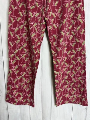 Soma Personality PJs Long Sleeve Pajama Pant Set Martini Olives Top: XL Pants: L thumbnail 5