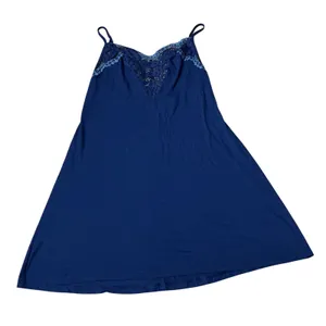 Victoria's Secret Lace Trim Chemise Nightgown Womens S Blue Sleep Romantic NEW thumbnail 1