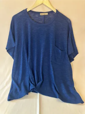 ZENANA Live Relaxed Blue Pocket Tee thumbnail 1