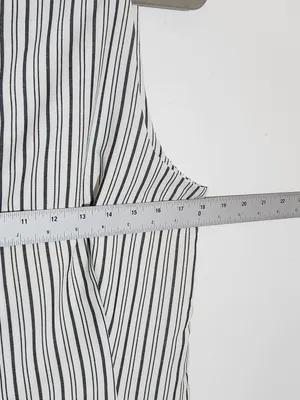 VICI Black and White Stripe Button Down Sleeveless Vest Style Top Sz Large NWOT thumbnail 6