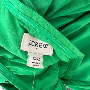 J.Crew One Shoulder Midi Dress A Line Ruffle Pockets Kelly Green US 00 NWT thumbnail 5