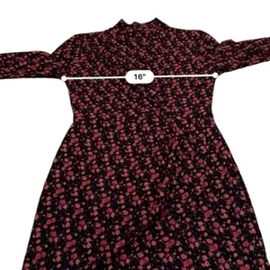 RTR Black Halo Briar Long‎ Sleeve Black & Red Rose Floral Print Mini Dress Sz 6 thumbnail 13