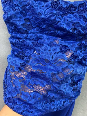 Saints + Secrets Selfie Leslie Lorely Lace Rosette Maxi Dress in Blue thumbnail 8