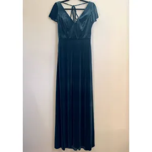 NWT After‎ Six Velvet Flutter Sleeve Dress in Dutch Blue thumbnail 2