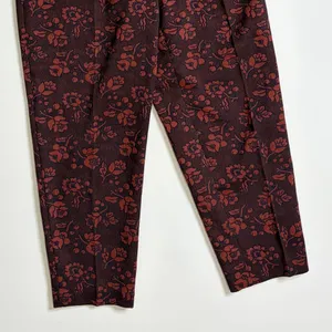 Anthropologie MAEVE Floral Jacquard High-Rise Trousers‎ Pants Tapered Office 2 thumbnail 4