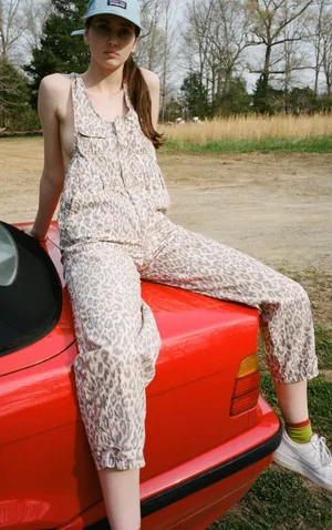 Urban Outfitters NEW Camille Leopard Print Overall thumbnail 1