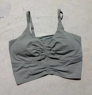 Athleta Ruched Front sports bra Green medium thumbnail 1