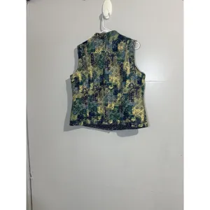 Christopher & Banks Ladies Size L 2 Looks Snap Sleeveless‎ Vest Abstract Cottage thumbnail 3