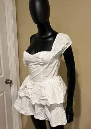 Ruffle Mini Skirt Corset Dress Mini Dress Off Shoulders Dress Slim Dress Summer thumbnail 1