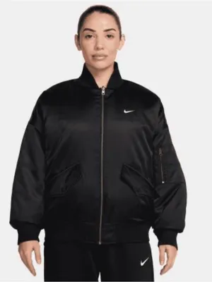 Nike Sportswear Therma-Fit Reversible Bomber Jacket Women’s Small Tall NEW thumbnail 1