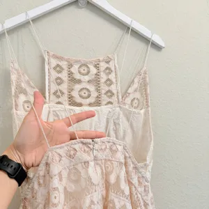 Free‎ People "Just Like Honey" ivory lace Mini dress Size 8 Boho Feminine thumbnail 11