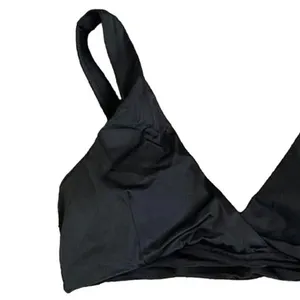 NWT Andie The Belmar Top Twisted V Neck Plunge Bikini Top Removable Cup M Black thumbnail 3