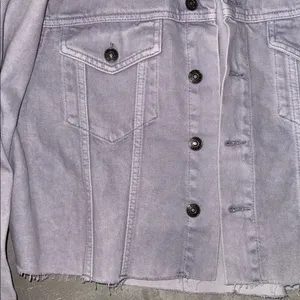 Free People Lavender Frayed Edge Denim Jacket (small) thumbnail 3