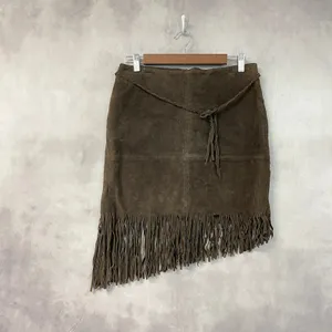 VTG Rampage Fringe Suede Set Vest M Skirt 11 Brown Western Boho Indie Festival thumbnail 8
