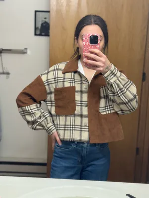 SHEIN flannel corduroy lightweight jacket thumbnail 2