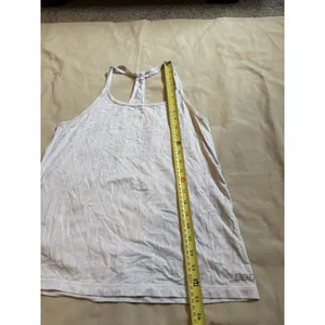 Lorna Jane Women's White Striped Workout Tank Top Size L Yoga thumbnail 4