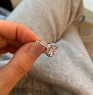 Cushion 3Ct Diamond square 925 logo silver ring engagement bridal 4 5 6 7 8 9 10 thumbnail 7