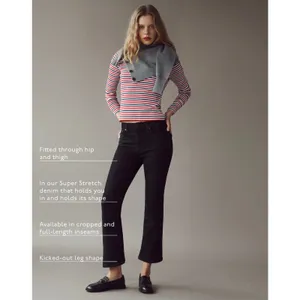 Madewell The Flare Crop Jean in Super Stretch Denim Black Frost US 28 NWT thumbnail 7