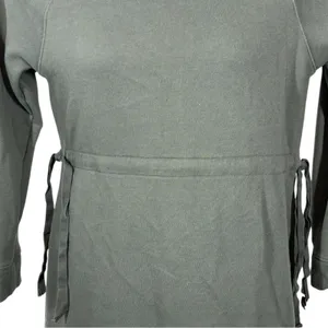 Athleta Studio Cinch Green Sweatshirt Dress Small Tie Waist Athleisure thumbnail 5