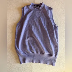 Ann Taylor Mock Neck Sleeveless Sweater Vest Lavender Size Small Minimalist Knit Top thumbnail 2