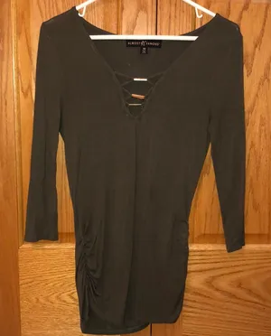 Army green 3/4 sleeve T-shirt thumbnail 1
