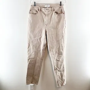 Abercrombie The 90's Straight Curve Love Ultra High Rise Jeans Tan Khaki 14 Long thumbnail 4