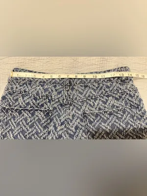Adika Blue Chevron-Patterned Distressed Denim Shorts thumbnail 6