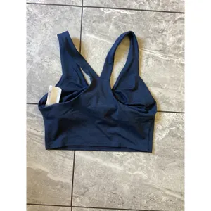 Quince Ultra-Soft V-Neck Cropped Tank Heather Navy LB26251-ATG001-24163 Small thumbnail 2