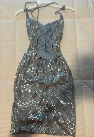 Windsor Blue Sequin Prom Dress thumbnail 4