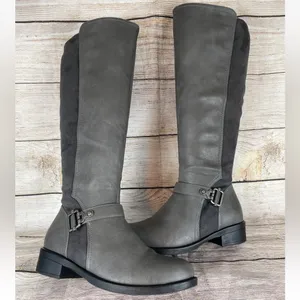Dream Paris Gray Over the Knee Riding Boots Size 6 thumbnail 2