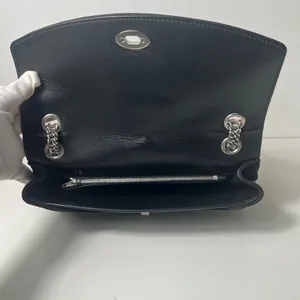 Balenciaga BB Satin Jacquard Black Logo Scarf Chain Shoulder Crossbody Bag Purse thumbnail 11