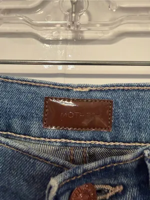 Mother nondistressed button fly butterfly embroidered jeans thumbnail 3