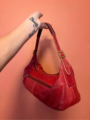 Stone Mountain Vintage Red Leather Barrel Bag thumbnail 8