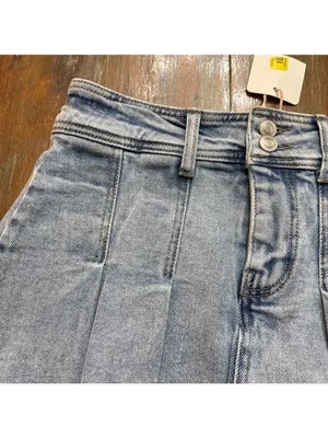 GB Light Blue Denim Mini Skort Pleated Size Small NWT thumbnail 2
