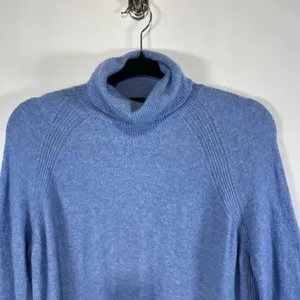J. CREW Blue Wool Alpaca Blend‎ Turtleneck Long Sleeve Sweater Size Small thumbnail 3