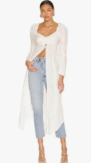 NWT FREE PEOPLE ButtonDown LUNA Maxi Top Size XS thumbnail 3