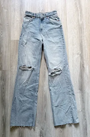 ZARA Straight Leg Denim Jeans thumbnail 1