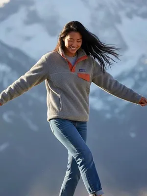 Patagonia Re-Tool Snap T fleece with orange accents‎ size xl thumbnail 1