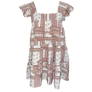ENTRO Carmen Botanical Flutter Sleeve Dress Size M thumbnail 2