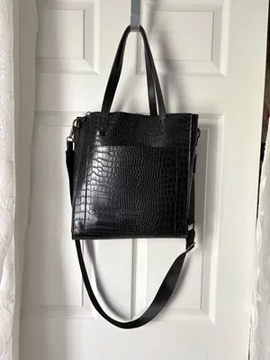 Claudia Canova moc croc-Embossed shoulder bag crossbody strap tote removal pouch thumbnail 2