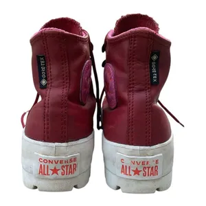 Converse Lugged Winter Boots Women 7 Burgundy GORE-TEX Leather Platform Gorpcore thumbnail 6